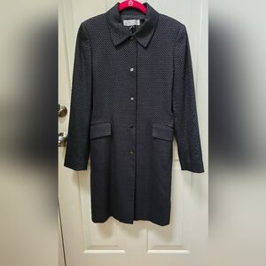 Tahari ASL Beautiful Black and Gray Long Lined Jacket-Excellent Condition